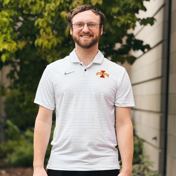 Nike I-State White FA26 Striped Polo